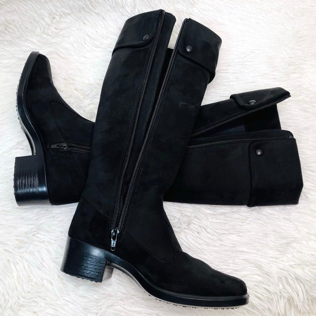 未使用級】TOPDRY 23㌢フルジップ ゴアテックス スクエアロングブーツ