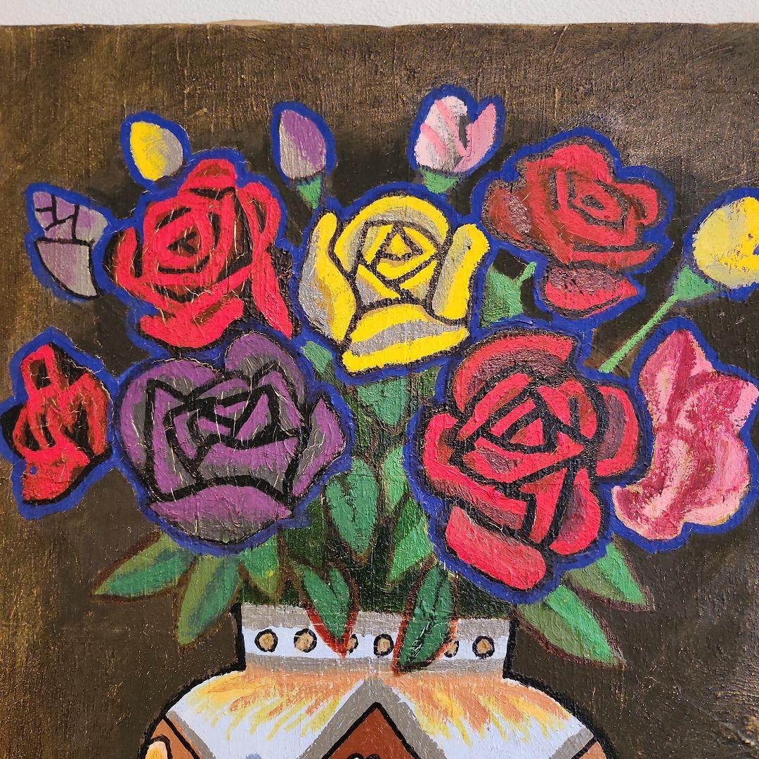 田渕眞兒油絵油彩画薔薇シリーズ花No.60-+s