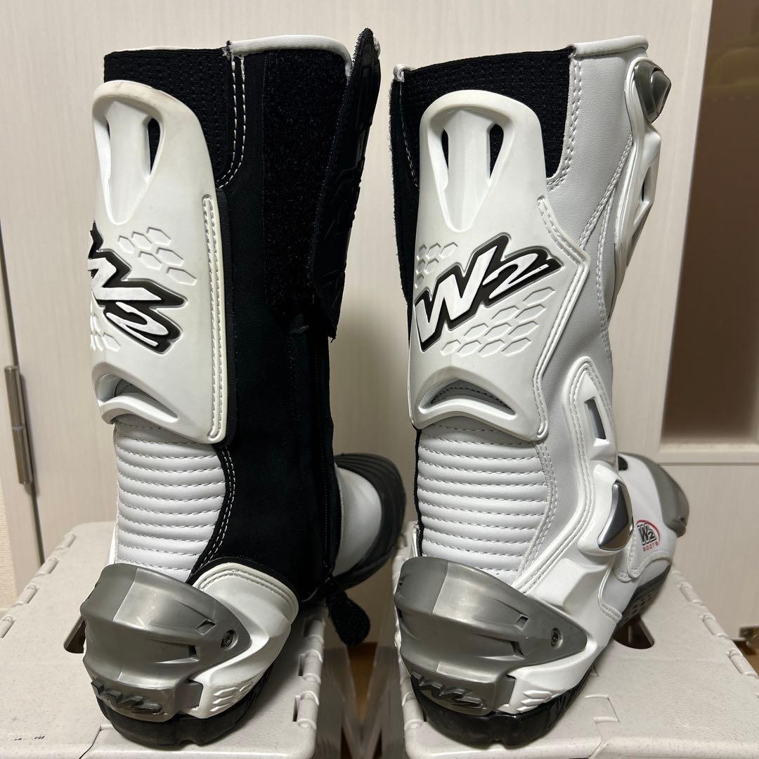 値下げ！美品バイクW2ブーツ ミサノ(ホワイトレーシングブーツ）26.5