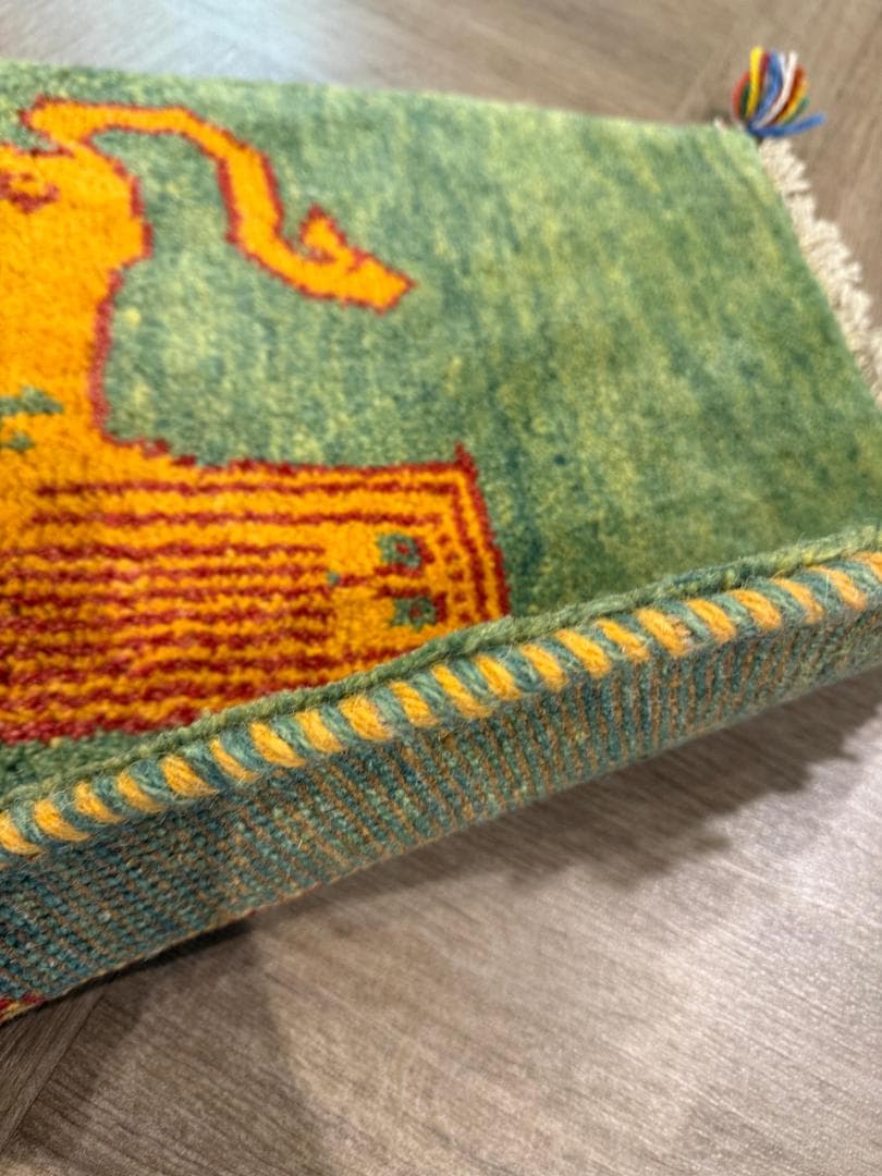 ギャッベ 76x51cm ペルシャ絨毯 手織り ギャベ 玄関マットラグ 絨毯の