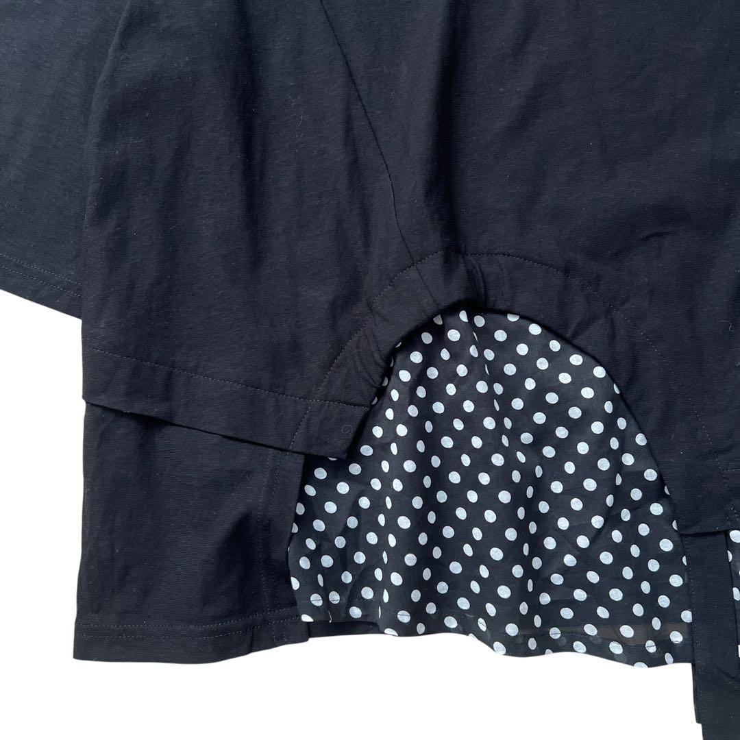 慈雨 センソユニコ アシンメトリー ドット柄 変形カットソー Tシャツ