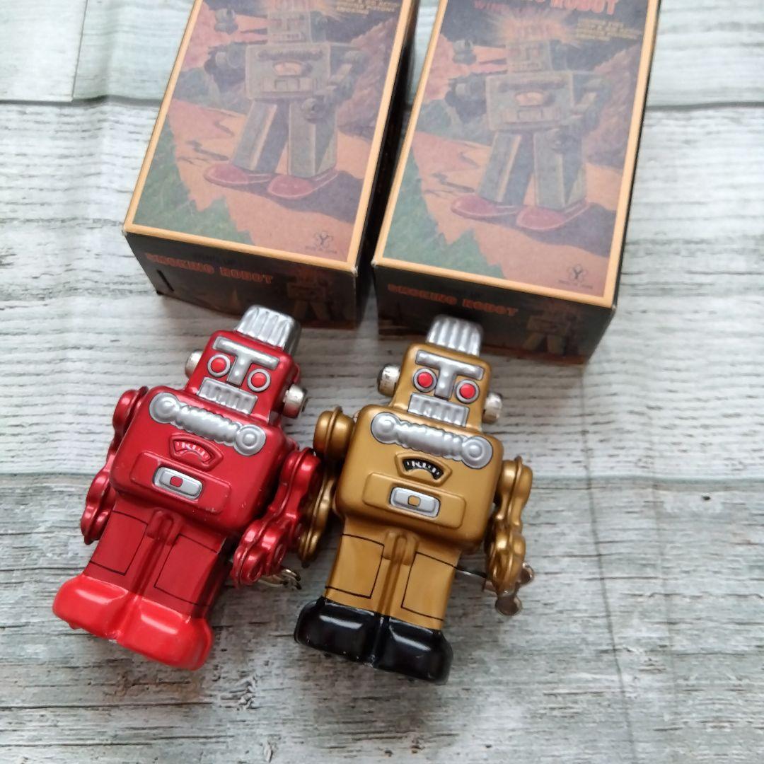 ブリキ ゼンマイ式ロボット 2体セット - メルカリ