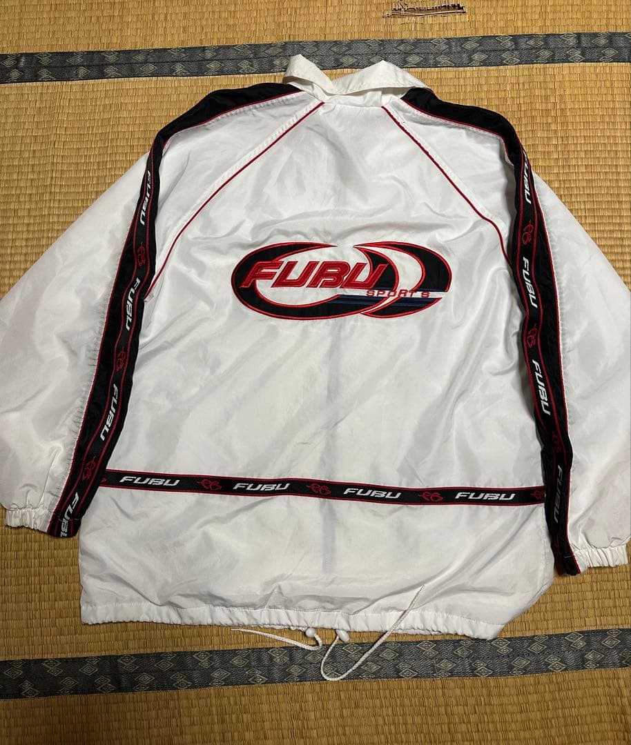 FUBU ホワイト ナイロン　セットアップ FUBU（フブ） ナイロンジャケット ブランド Nylon Track Jacket