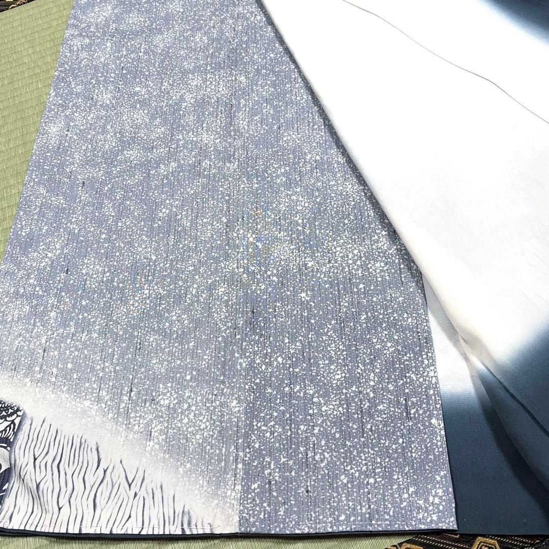 専用ページ　正絹　紬　付け下げ《流れ　花唐草》