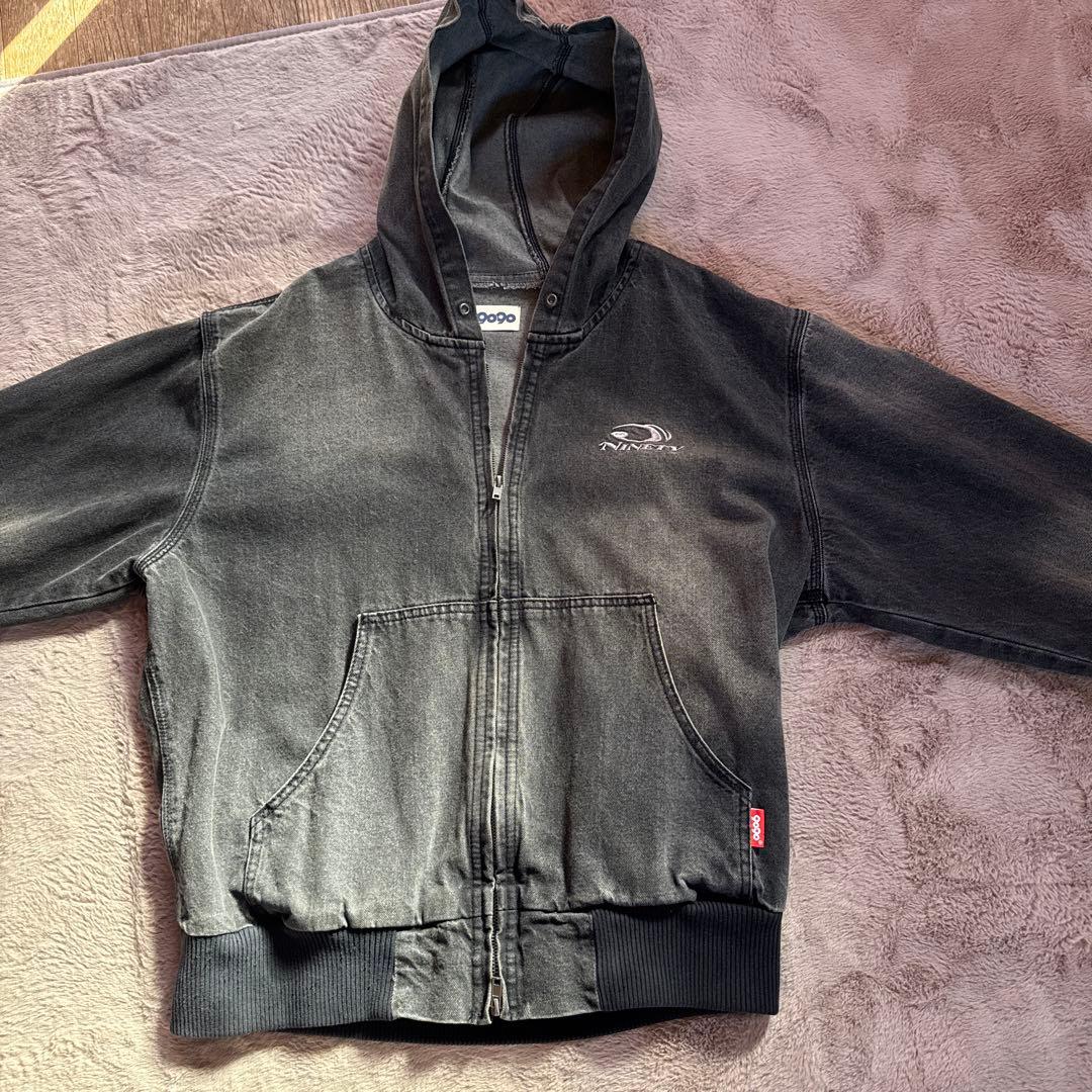 スカル ベロア ジップジャケット y2k グランジ ベロア素材