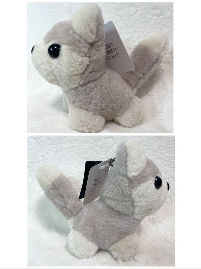 新品タグ付】高級ムートン ドッグチャーム ぬいぐるみ2体セット リアル