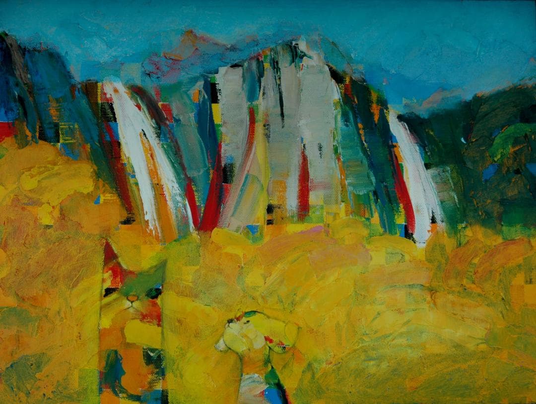 油絵 絵 絵画 インテリアuF6-071119 可愛い子犬と猫 - メルカリ