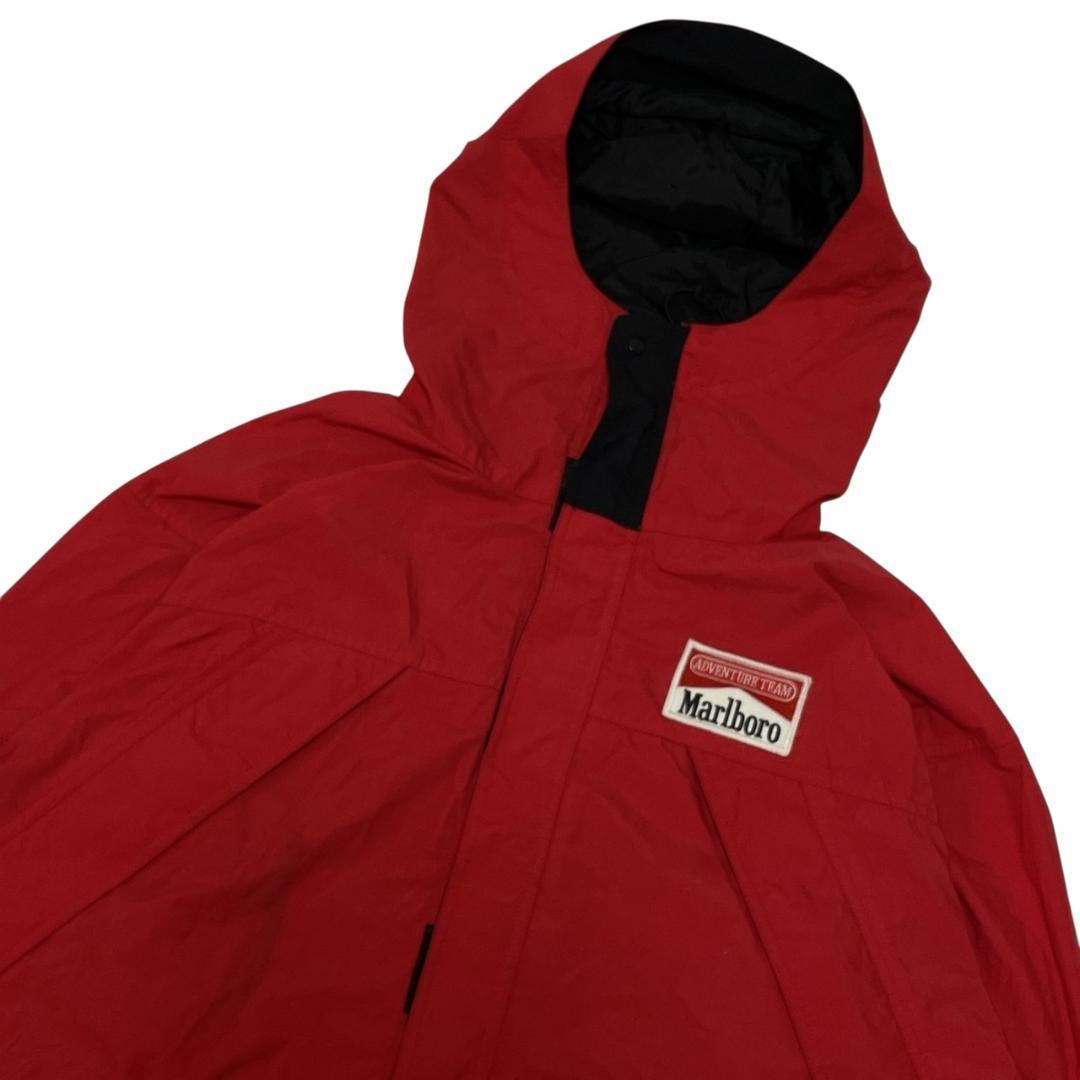 Marlboro マルボロ ナイロンジャケット 2XL相当 赤×黒 フード収納可