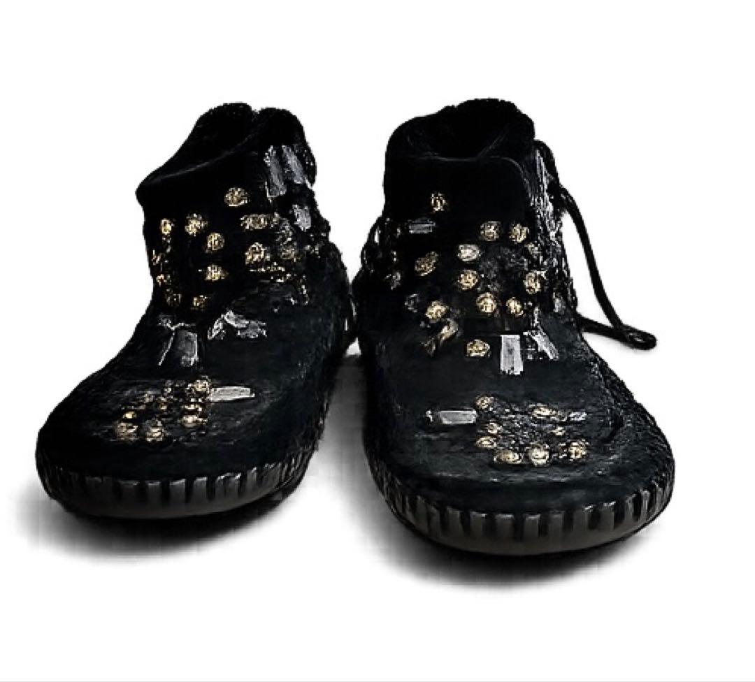 トリーバーチ TORY BURCH ビジュー付き黒ムートンショートブーツ