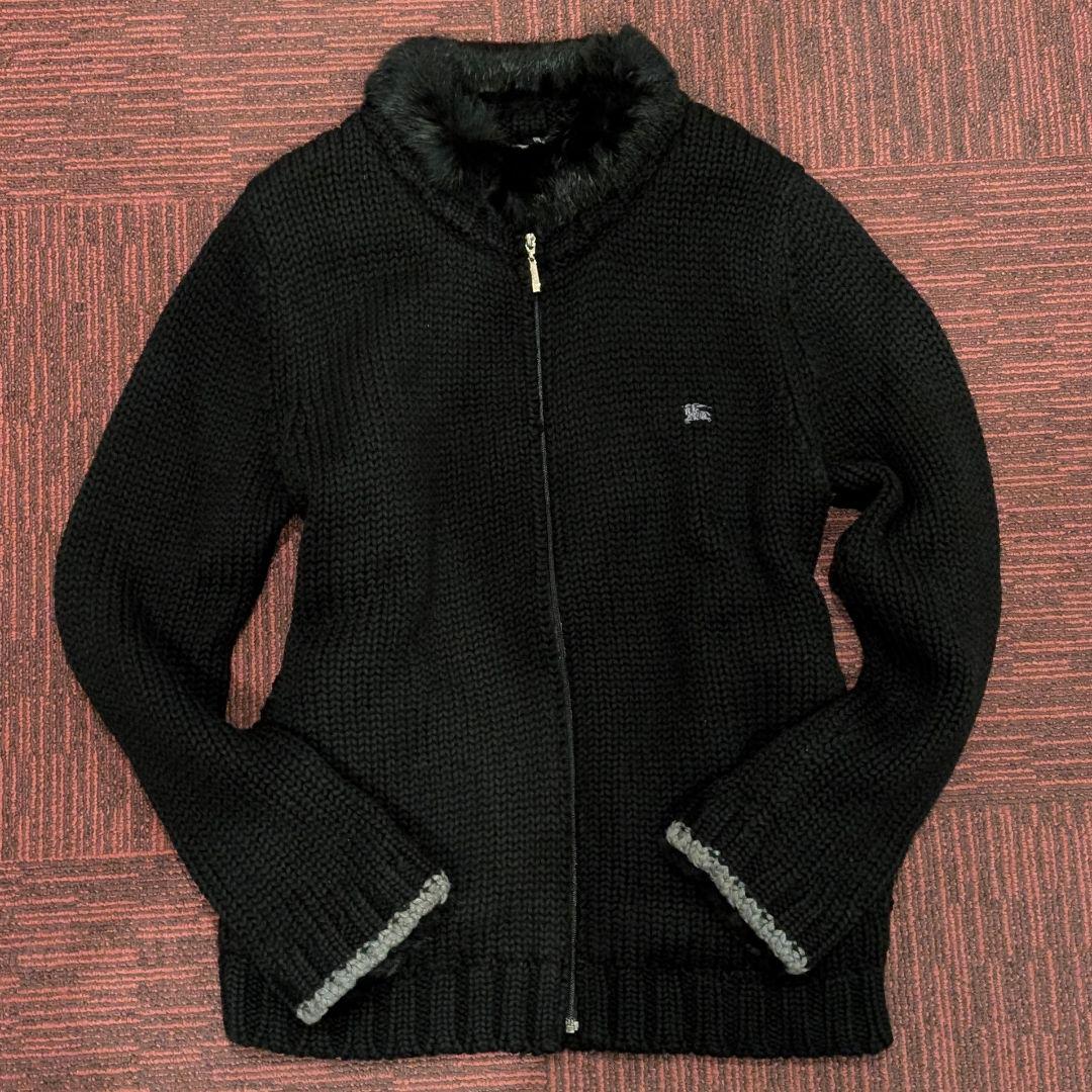 ほぼ未使用 3/L ブラックレーベル ニット セーター ブルゾン ラビット