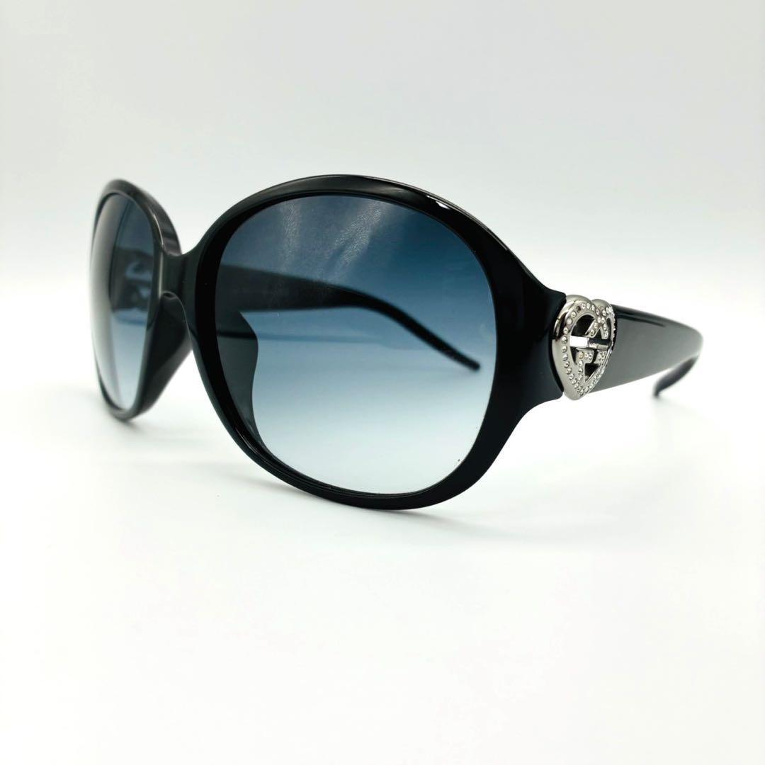 GUCCI グッチ サングラス GG ラインストーン ハート ブラック ケース付