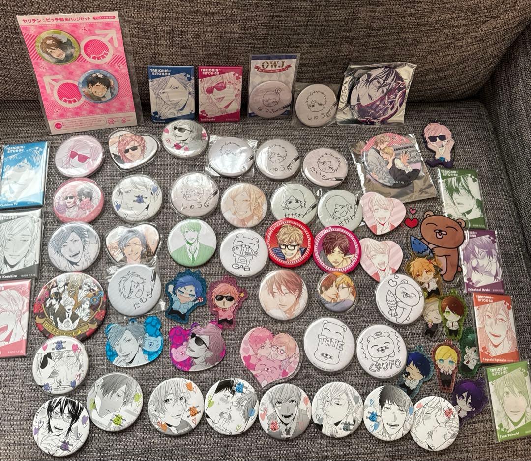 ヤリチンビッチ部 おげれつたなか缶バッジ アクリルキーホルダーセット