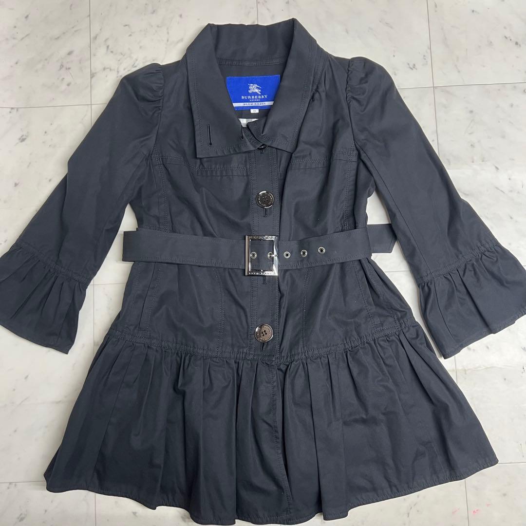 BURBERRY BLUE LABEL フレアコート 38 S〜M相当 ベルト付 - メルカリ