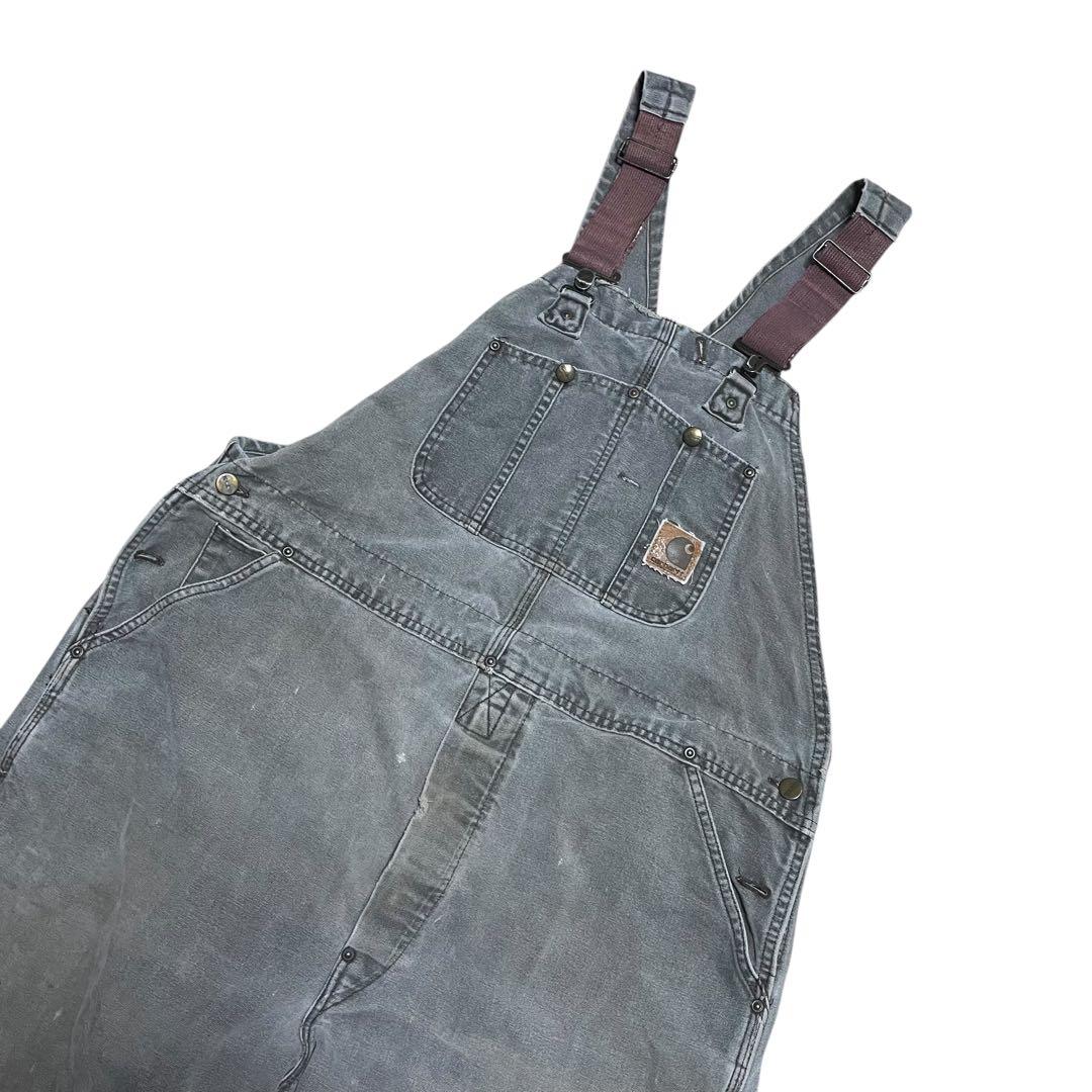t*e様 90s Carhartt カーハート オーバーオール ブラック ダブル 中古・古着通販】CarHartt (カーハート) ダブルニーオーバーオール