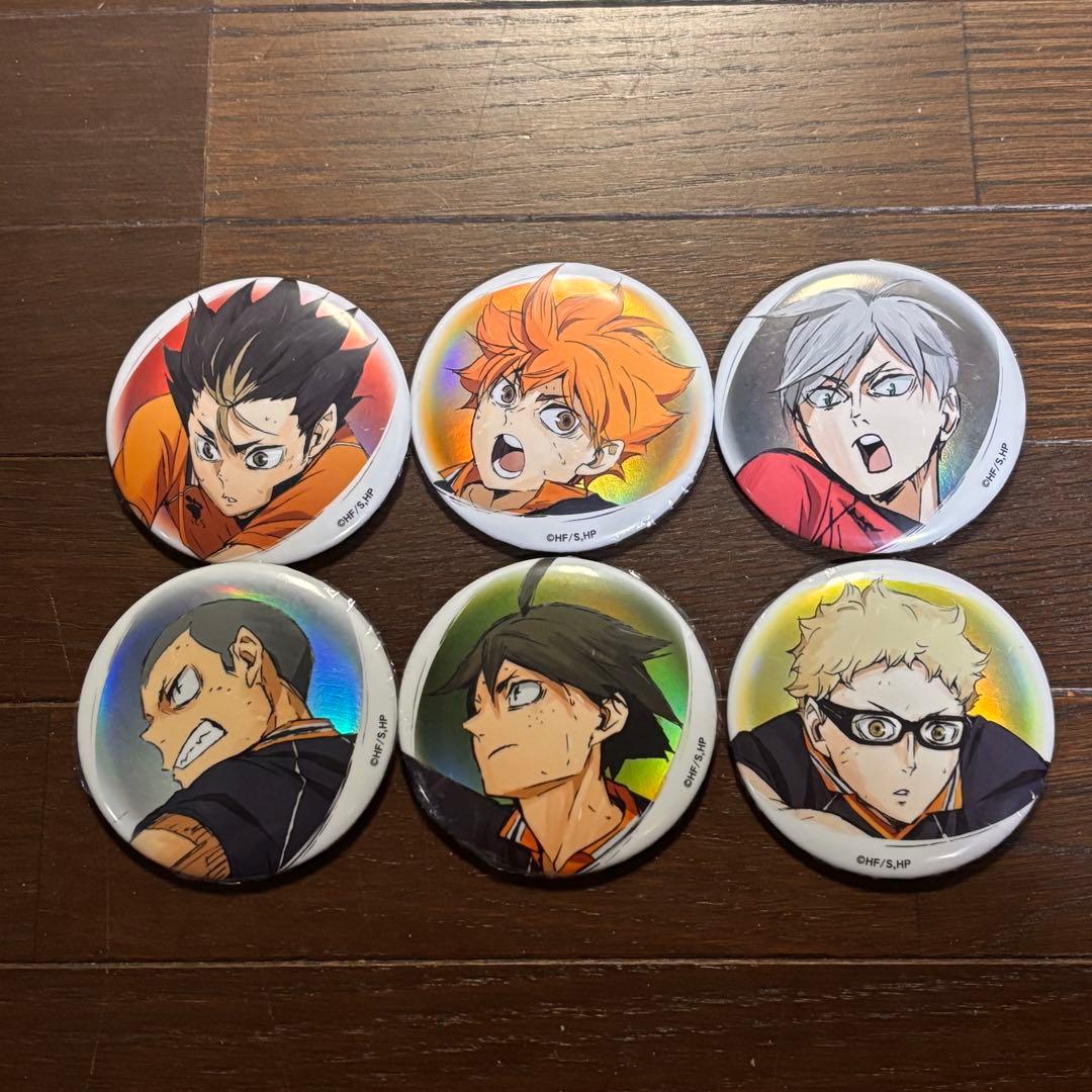 ハイキュー ビッグ缶バッチ ダイソー 6個セット 日向翔陽 月島蛍 西谷