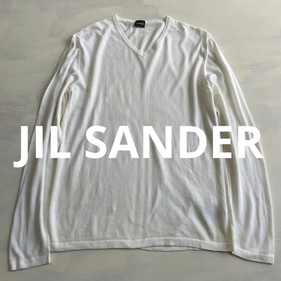 レア　イタリア製 90s JIL SANDER コットン Vネック ニット Jil Sander 90s fine knit top – Heterodoxa_
