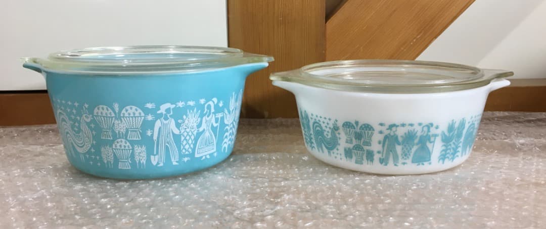 ○オールドパイレックス バタープリント キャセロール 2点セット