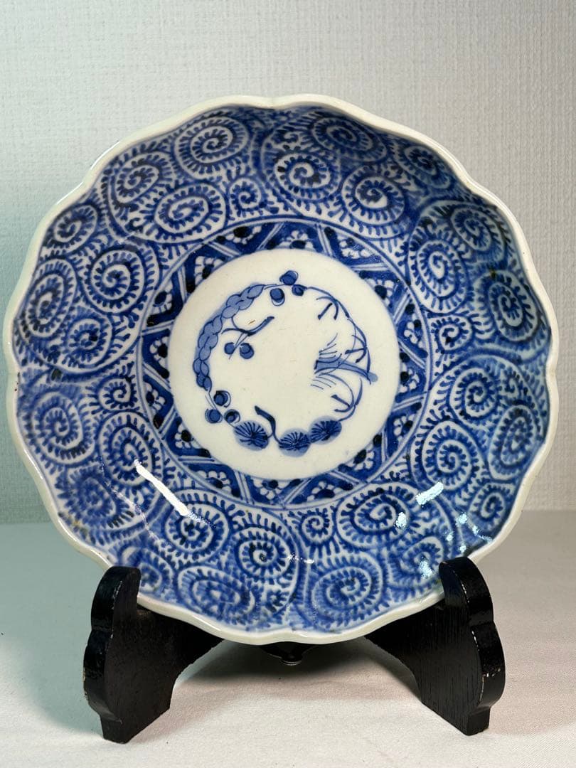 安く 買うホビー・楽器・アート - 古伊万里染付 たこ唐草 膾皿 4枚