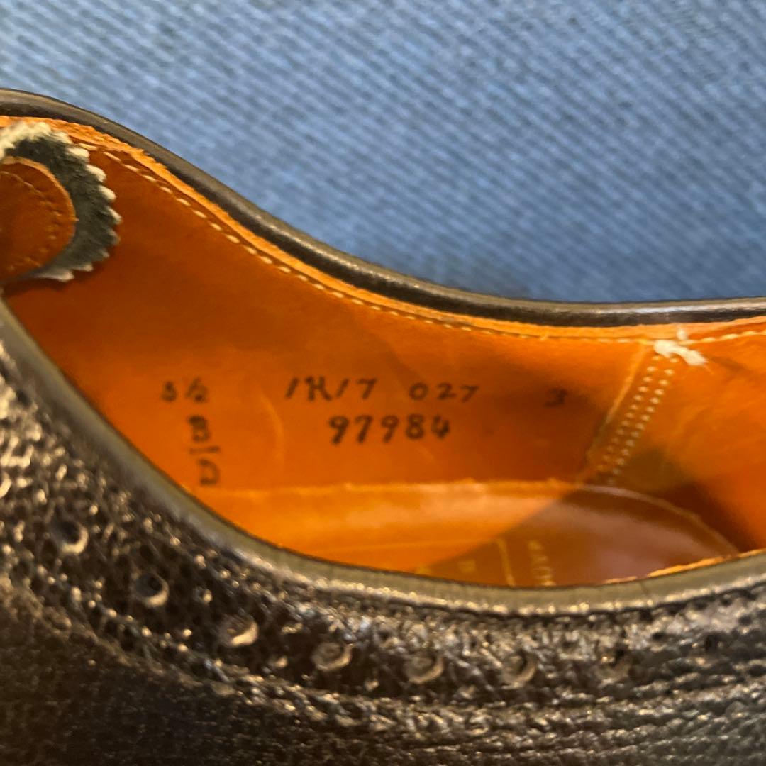 極美品 オールデン ロングウイングチップ 黒 クレープソール 5ハーフ