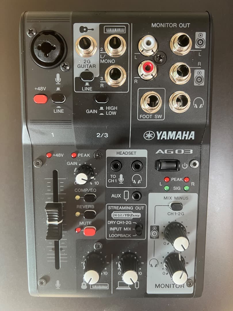 YAMAHA AG03 USBオーディオインターフェース Yamaha AG03 Mk2 3-channel Mixer and USB Audio Interface - Black