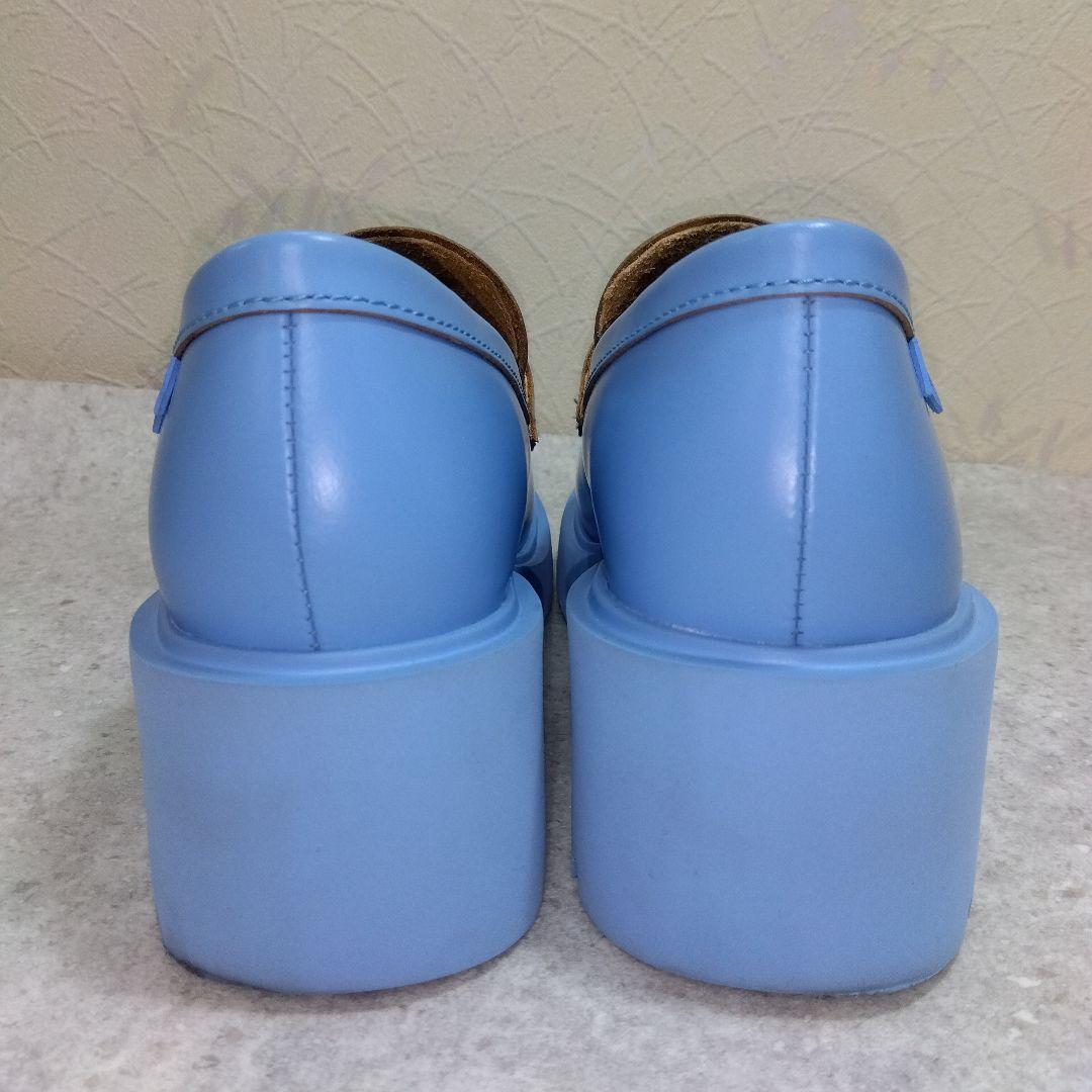 美品CAMPER カンペール 水色 厚底ローファー37 - メルカリ
