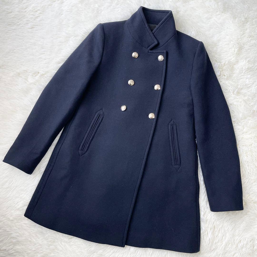 極美品 ZARA ダブルブレストハイネックウールブレンドコート - メルカリ