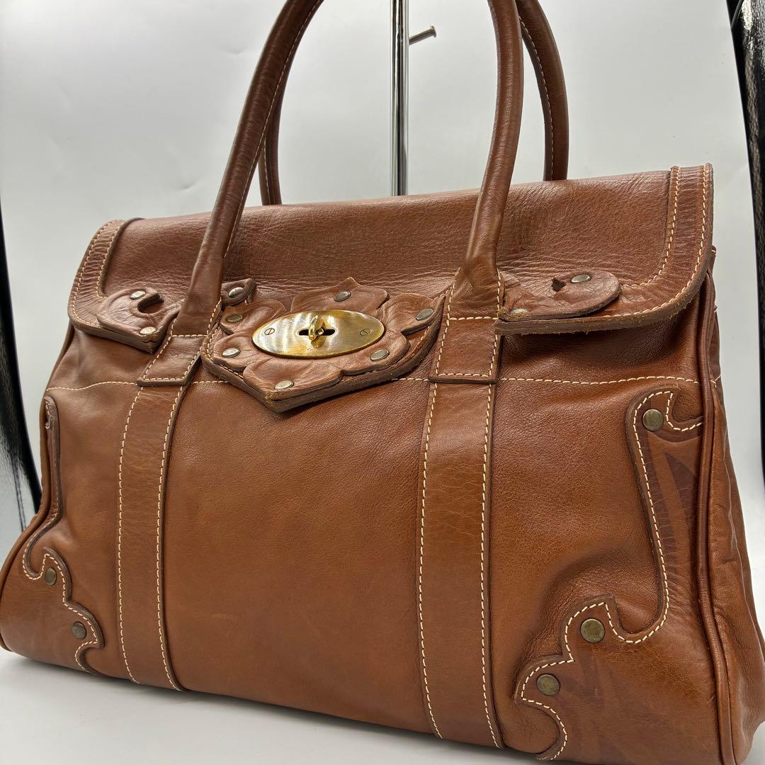 良品】inci ハンドバッグ　トートバッグ　ブラウン　レザー　ターンロック REN】《トートバッグ》軽くて柔らかい、大容量のレザートートバッグ