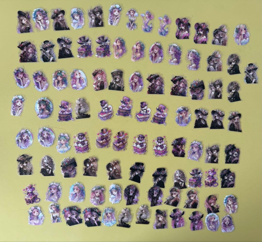 nene 様 96枚 ステッカー B まとめ売り コラージュ素材 - メルカリ