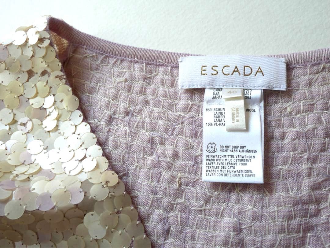 ESCADA エスカーダ 豪華スパンコール ウールカーディガン 40