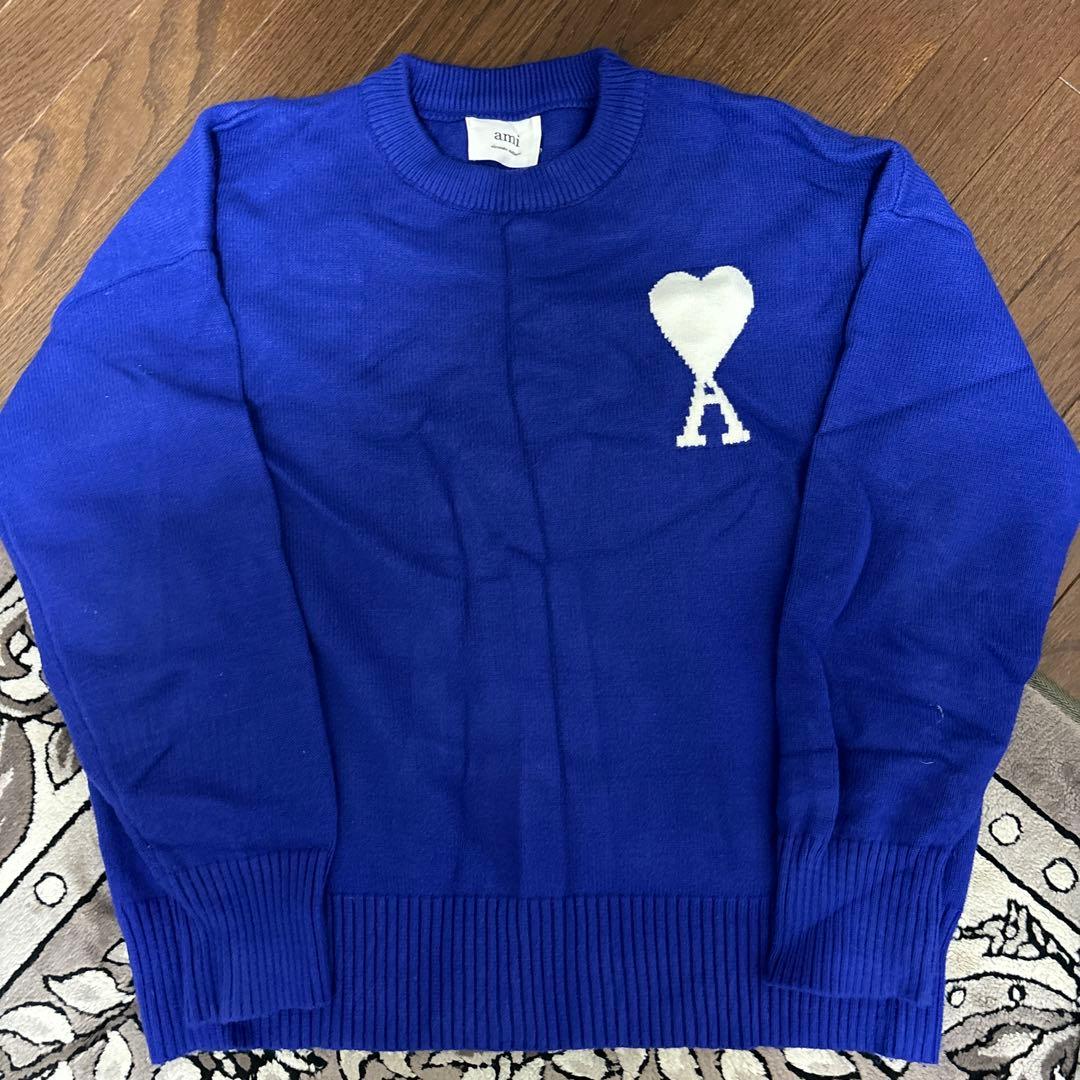 AMI PARIS アミパリス ニット セーター 青 - メルカリ