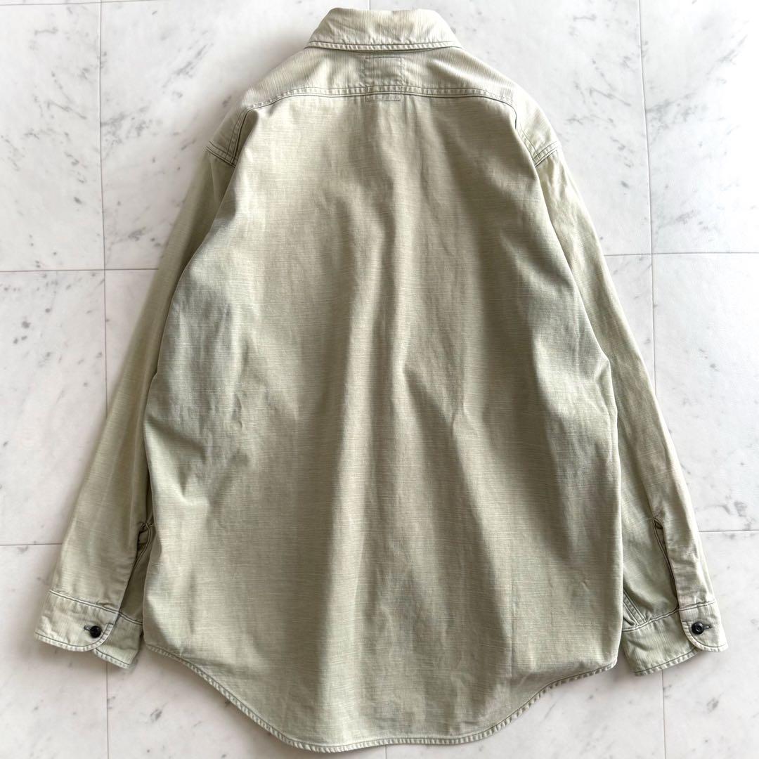 美品 マディソンブルー 01 ハンプトン バッグサテンシャツ◇カーキ