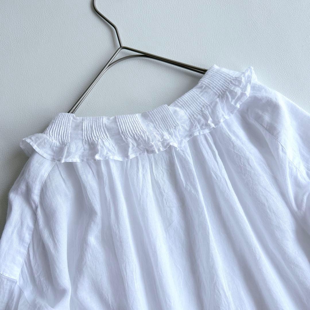 ☆美品☆ヌキテパ 五明祐子さんコラボ 衿フリルブラウス シアー