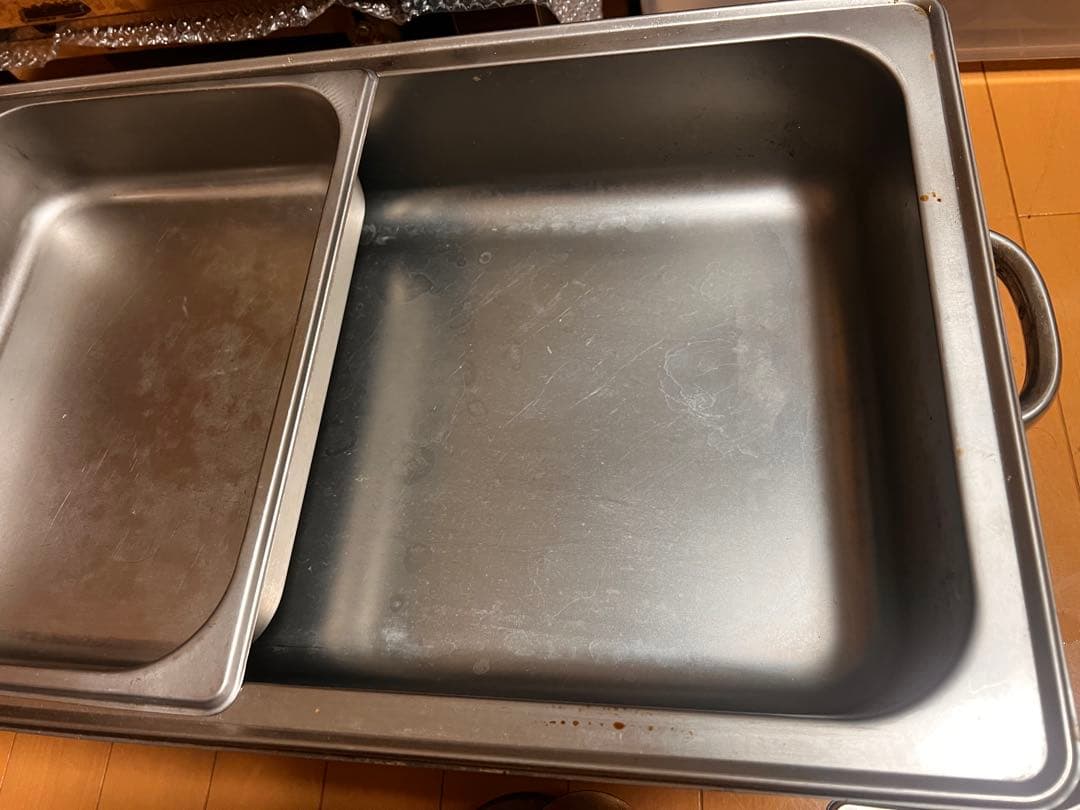 チェーフィングディッシュ ホテルパン ステンレス 2トレイ 7.2L 湯煎式