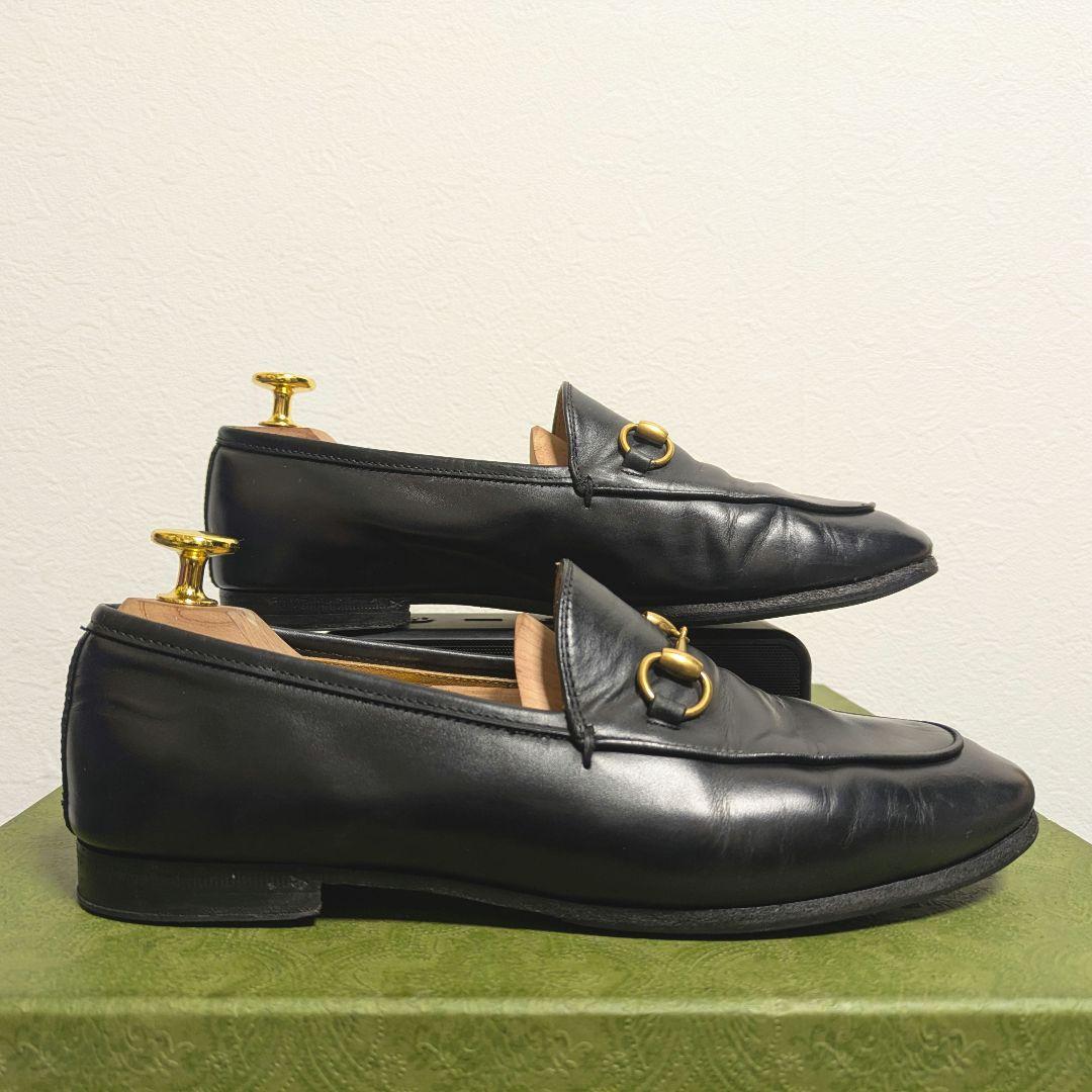 GUCCI　ホースビットローファー　ヨルダーン　黒　36　1/2 ヨルダーン〕メンズ ホースビット ローファー ・ブラック レザー