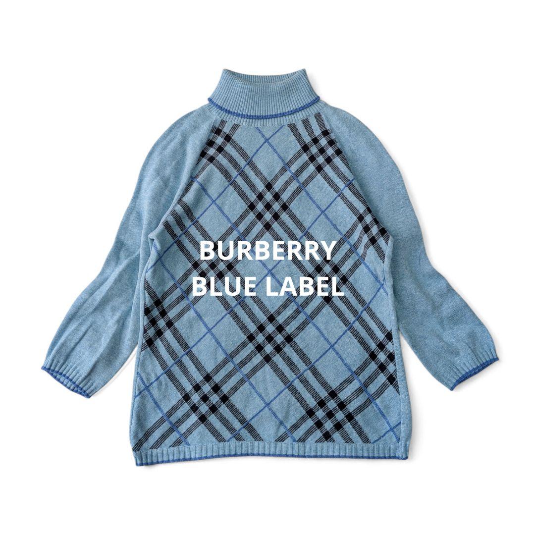 バーバリー ブルーレーベル タートルニット ノバチェック Y2K - メルカリ