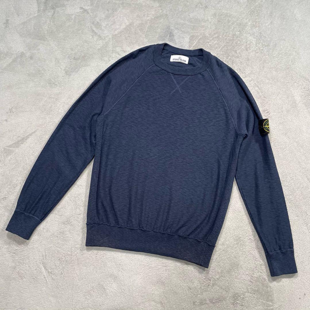 ストーンアイランド　クルーネックニット　ネイビー　XL STONE ISLAND（ストーン アイランド） クルーネックニット 5100072