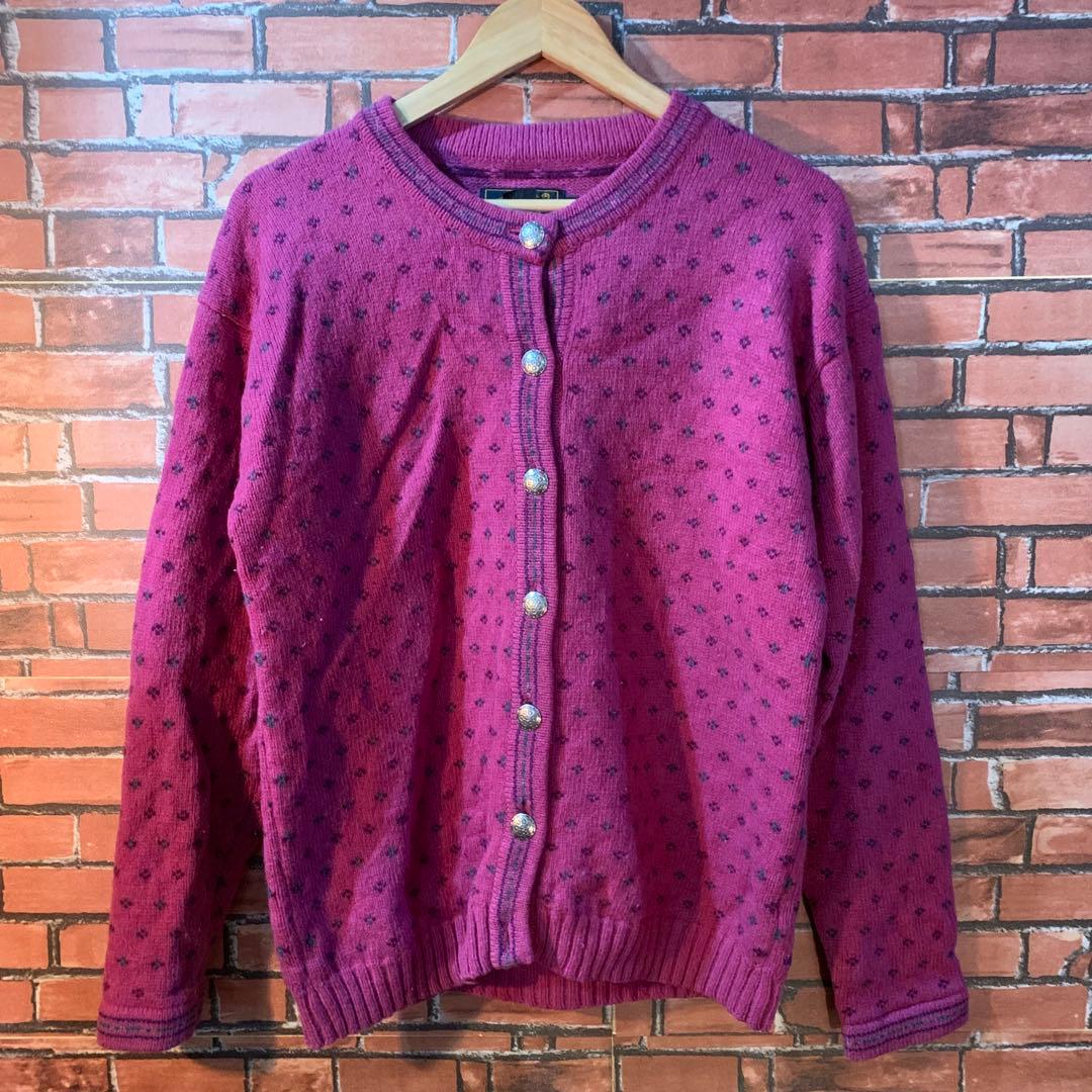 usa古着 80s 90s 黒タグ Eddie Bauer ニットカーディガン - メルカリ