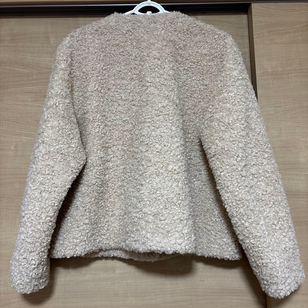 ミラオーウェン 金釦ノーカラーコンパクトボアジャケット 0サイズ