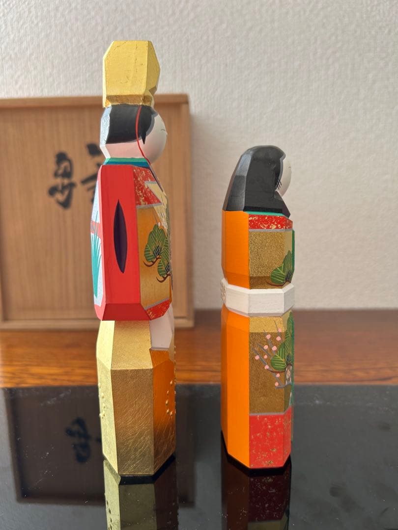 日本橋高島屋購入 最高級品 一刀彫 神泉 神泉作奈良 雛人形 立雛 20.5