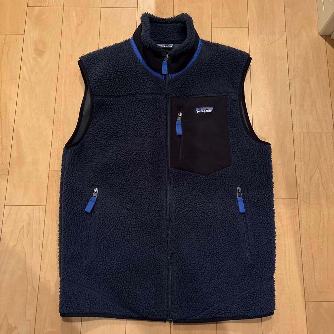 patagonia ネイビー フリースベスト Mサイズ - メルカリ