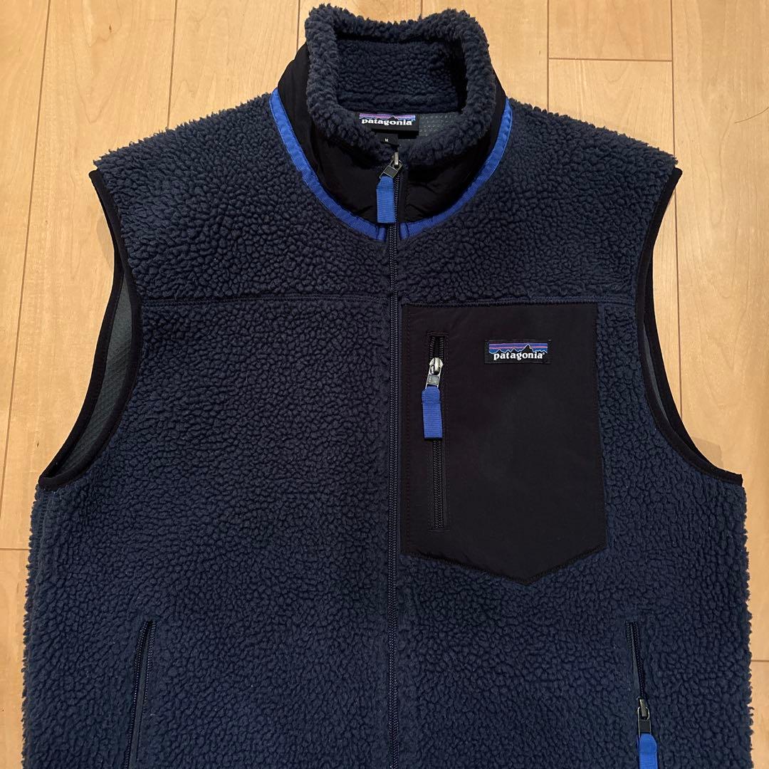 patagonia ネイビー フリースベスト Mサイズ - メルカリ