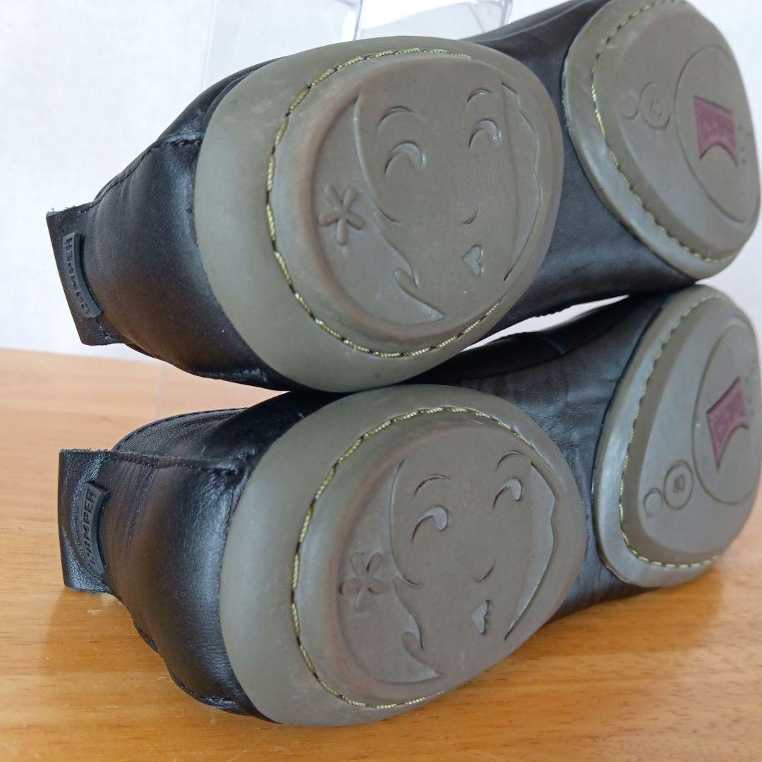 y*i様 美品◇CAMPER カンペール パンプス フラット ギャザー ブラック