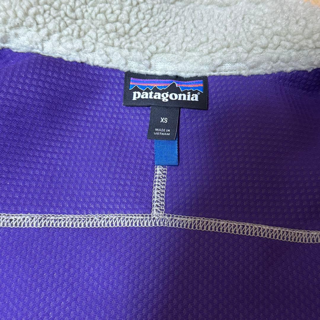 美品】Patagonia レディースフリース ベスト ベージュ・パープル