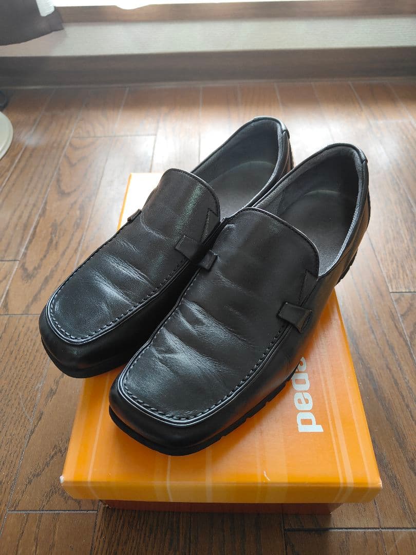 pedala ペダラ 22.5cm アシックス ローファー ブラック スリッポン