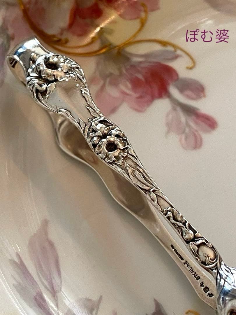 米国／リード＆バートン】純銀 スターリングシルバー／トング「レ