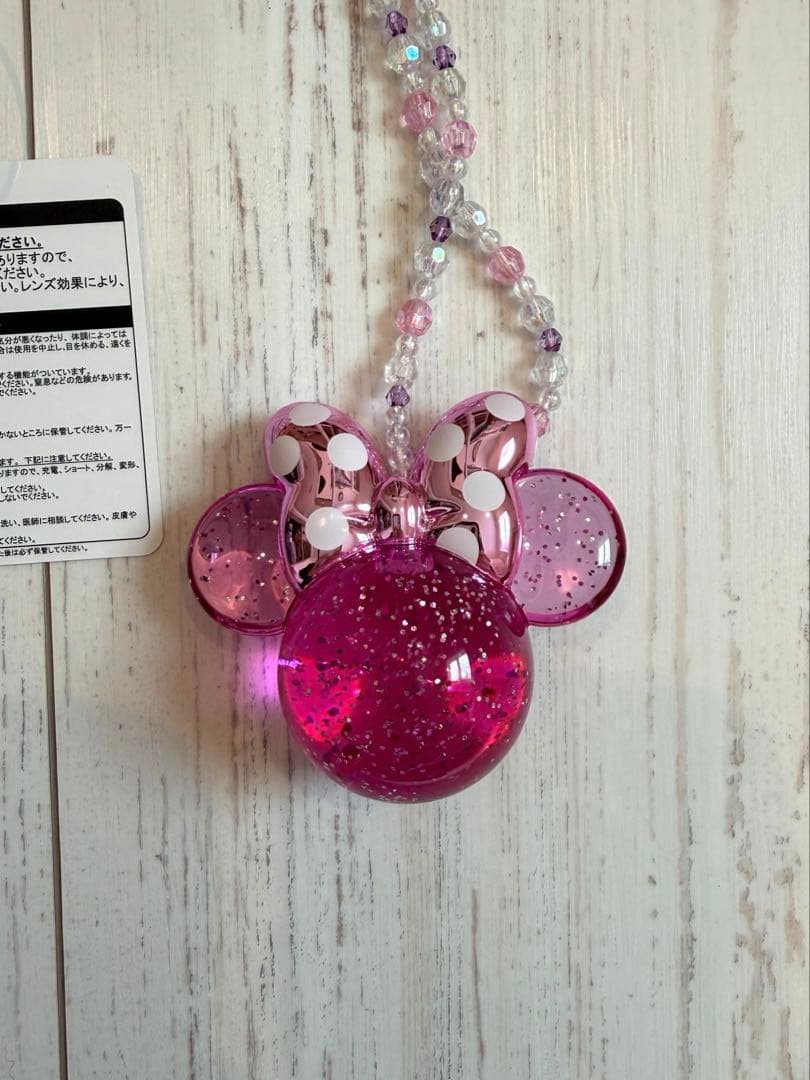 ディズニー ミニー 光るおもちゃ ペンダント ピンク ネックレス