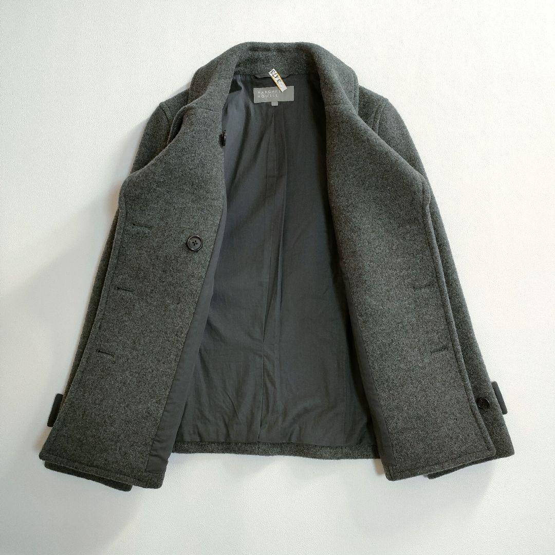 極美品】マーガレットハウエル 高級カシミヤ混ピーコート グレー 2