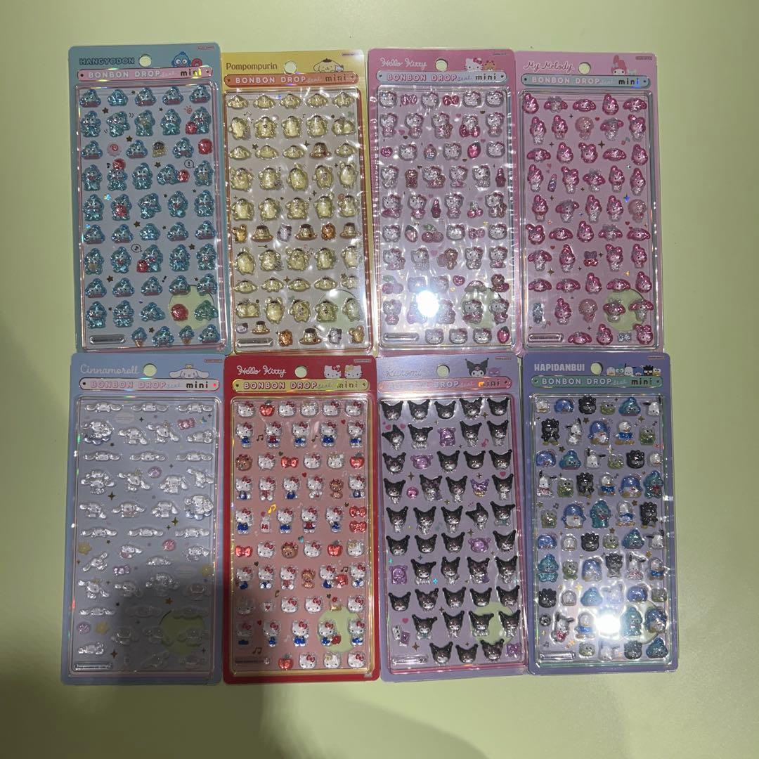 正規品 ボンボンドロップシール ミニ サンリオ8種 コンプリート