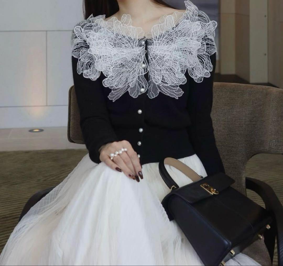 最安値】polaura ポローラレース フリルカーディガン - メルカリ