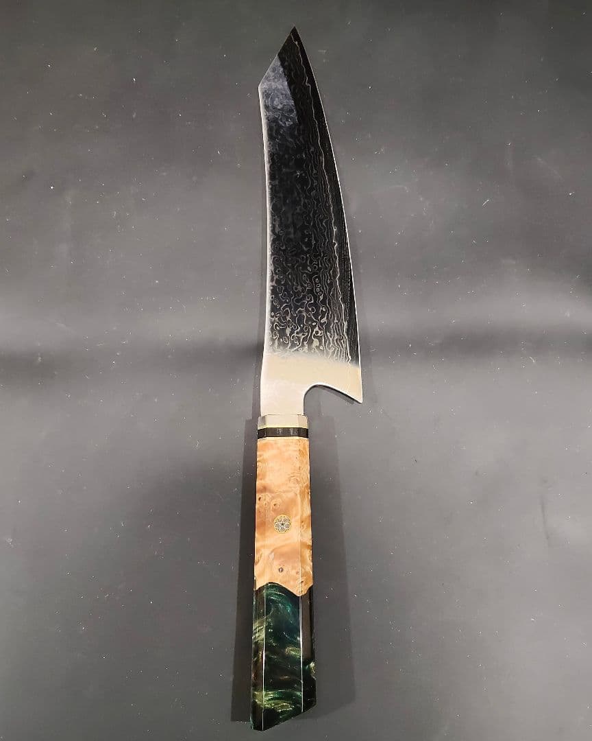 魚捌き 鬼反り 剣型 切付型 牛刀 V金10号 67層ダマスカス 包丁 八角柄